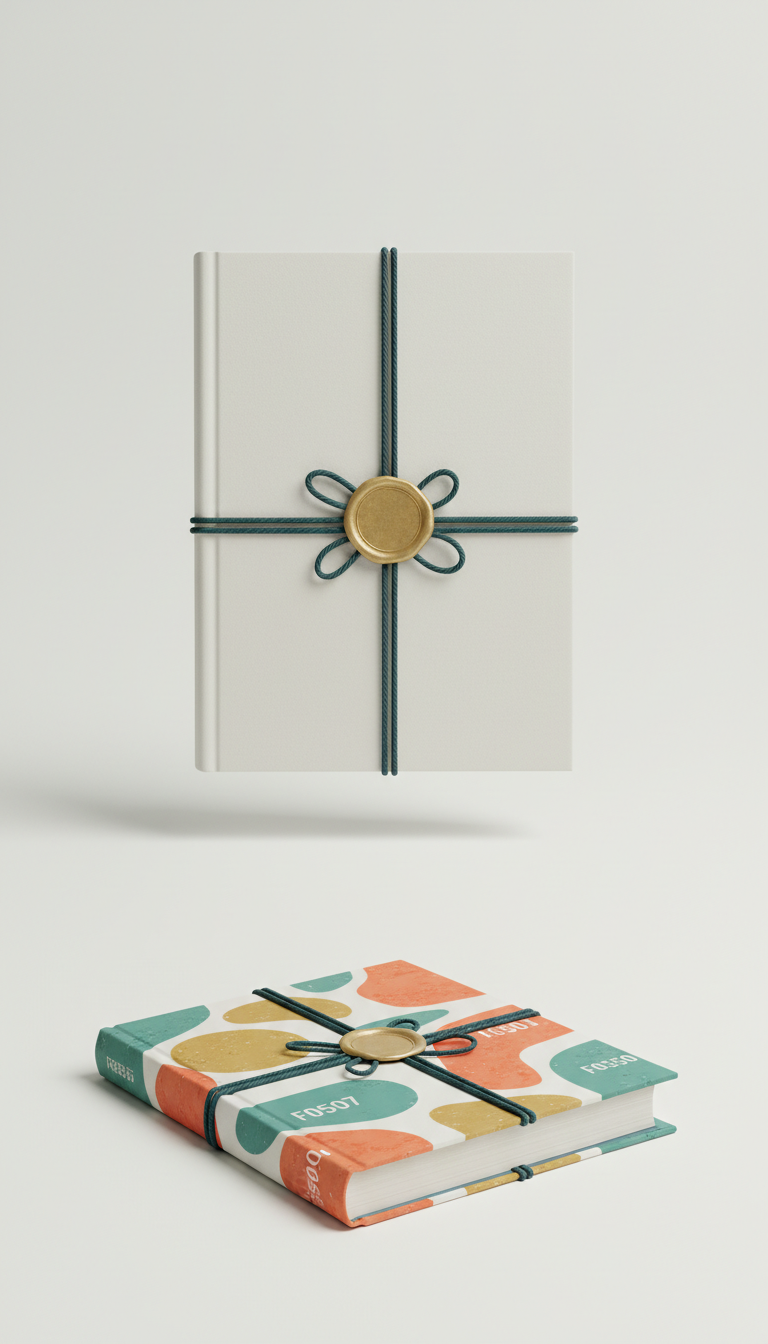 Gift-Wrapped Book With Gold Seal